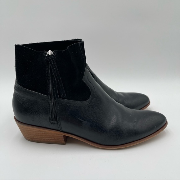 Frye and Co. Women's 10 Black Suede & Leather Rubie Zip Ankle Boots Western - Picture 4 of 14